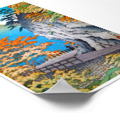 Cool oriental japanese herfstgebergte poster (Hoek)