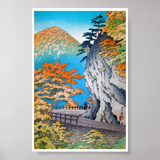 Cool oriental japanese herfstgebergte poster (Voorkant)