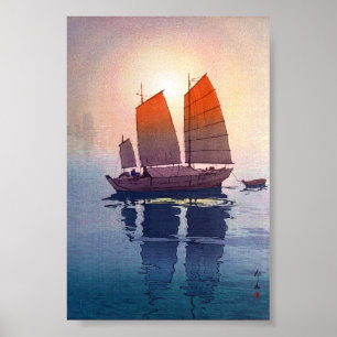 Cool oriental japanese Hiroshi Yoshida ochtend Poster