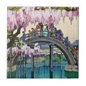 Cool oriental japanese Kameido Bridge Yoshida art Tegeltje (Voorkant)