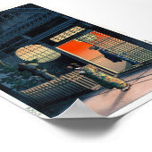 Cool oriental japanese kasamatsu nachtelijke dorpk poster (Hoek)