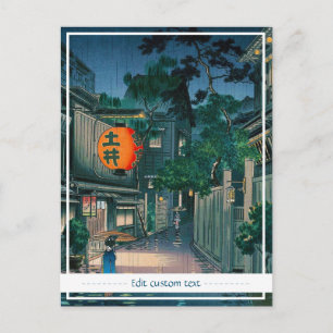 Cool oriental japanese Kasamatsu nachtelijke regen Briefkaart