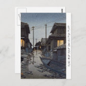 Cool oriental Japanese Kawase dorpslandschap Briefkaart (Voorkant / Achterkant)