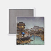 Cool oriental japanese Kawase regenachtige dagkuns Magneet (Voorkant / Achterkant)