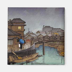 Cool oriental japanese Kawase regenachtige dagkuns Magneet