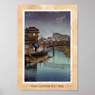 Cool oriental japanese Kawase regenachtige dagkuns Poster
