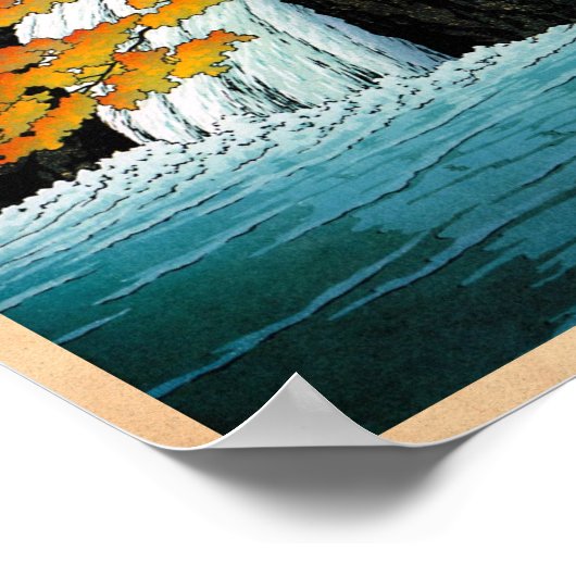 Cool oriental japanese Kawase Senju Waterfall art Poster (Hoek)
