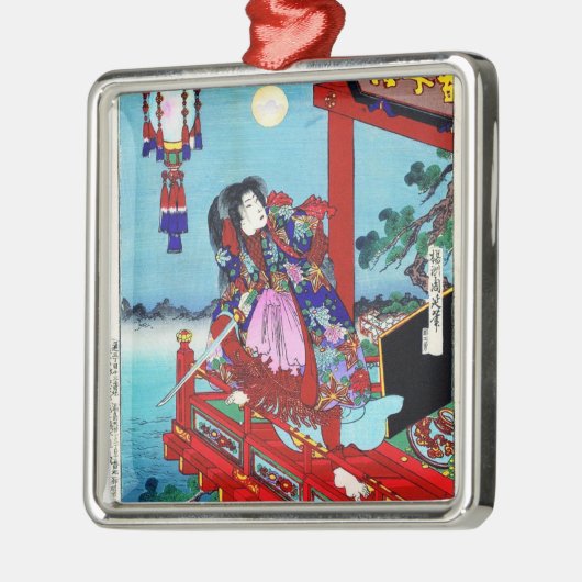 Cool oriental japanese klassieker Hero Warrior art Metalen Ornament (Links)