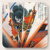Cool oriental japanese Kunioshi Samurai Warrior Bier Onderzetter (Voorkant)