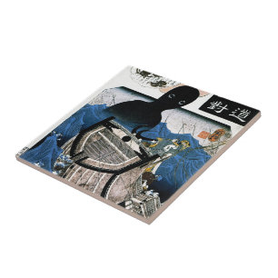 Cool oriental japanese Kuniyoshi zee demon art Tegeltje