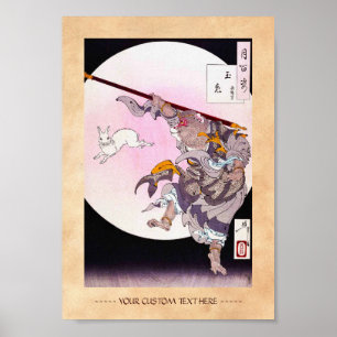 Cool oriental japanese legendarische aap god konij poster