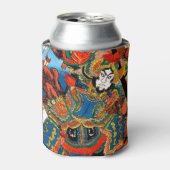 Cool oriental japanese legendarische held Samurai  Blikjeskoeler (Blikje Voorkant)