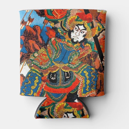 Cool oriental japanese legendarische held Samurai  Blikjeskoeler (Voorkant)