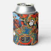 Cool oriental japanese legendarische held Samurai Blikjeskoeler (Blikje Achterkant)