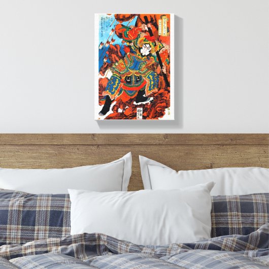 Cool oriental japanese legendarische held Samurai  Canvas Afdruk (Insitu (Slaapkamer))