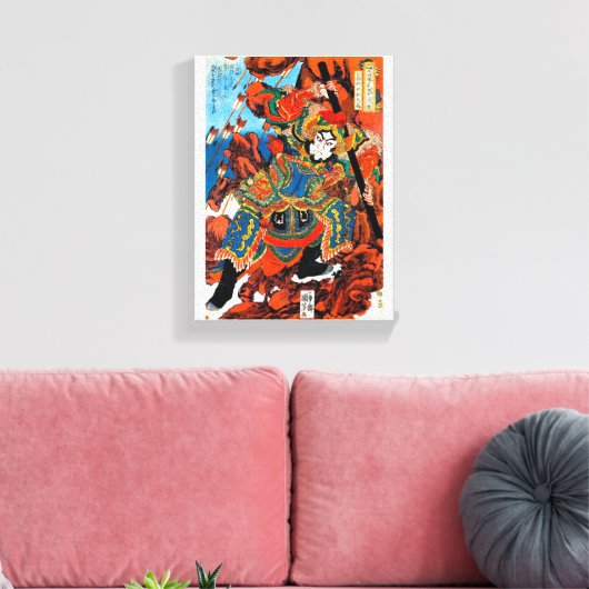 Cool oriental japanese legendarische held Samurai Canvas Afdruk (Insitu (Woonkamer))