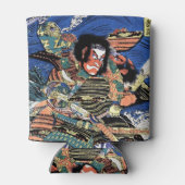 Cool oriental japanese legendarische krijger samur blikjeskoeler (Achterkant)