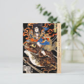 Cool oriental japanese legendarische krijger samur briefkaart (Staand voorkant)