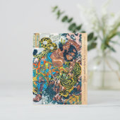 Cool oriental japanese legendarische krijger samur briefkaart (Staand voorkant)