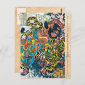 Cool oriental japanese legendarische krijger samur briefkaart (Voorkant / Achterkant)