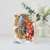 Cool oriental japanese legendarische krijger samur briefkaart (Staand voorkant)