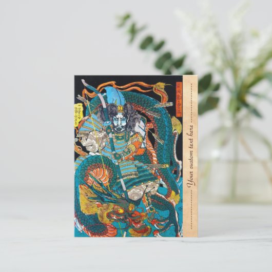 Cool oriental japanese legendarische krijger samur briefkaart (Staand voorkant)