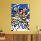 Cool oriental japanese legendarische krijger samur canvas afdruk (Insitu (Woonkamer))