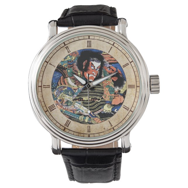 Cool oriental japanese legendarische krijger samur horloge (Voorkant)