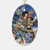 Cool oriental japanese legendarische krijger samur keramisch ornament (Links)