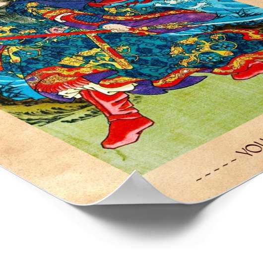 Cool oriental japanese legendarische krijger samur poster (Hoek)