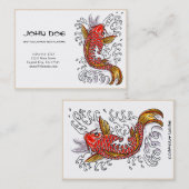 Cool oriental japanese rode inktvis visitekaartje (Voorkant / Achterkant)