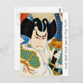 Cool oriental japanese Shunsen Kabuki Briefkaart (Voorkant / Achterkant)