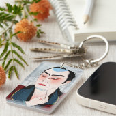 Cool oriental japanese Shunsen Natori Kabuki actor Sleutelhanger (Voorkant Rechts)