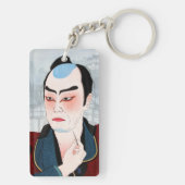Cool oriental japanese Shunsen Natori Kabuki actor Sleutelhanger (achterkant)
