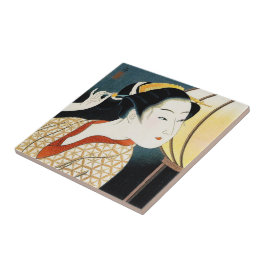 Cool oriental japanese Takane Koko geisha lady art Tegeltje