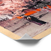 Cool oriental japanese Ueno Park waterverf art. Poster (Hoek)