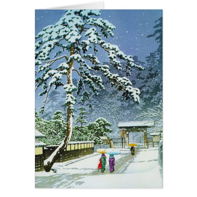 Cool oriental japanese waterverf Honmonji Temple (Voorkant)