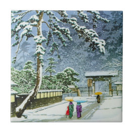 Cool oriental japanese waterverf Honmonji Temple Tegeltje