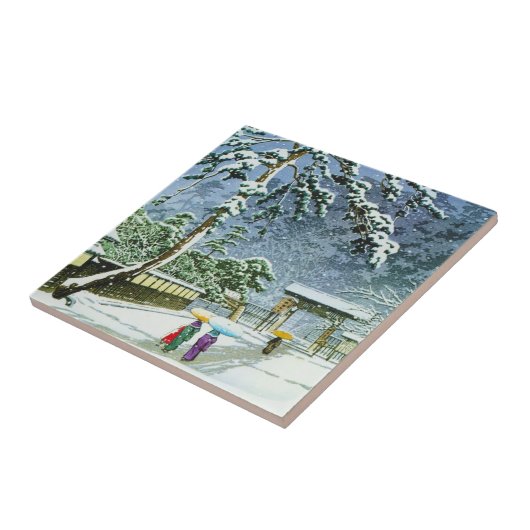 Cool oriental japanese waterverf Honmonji Temple Tegeltje (Zijkant)