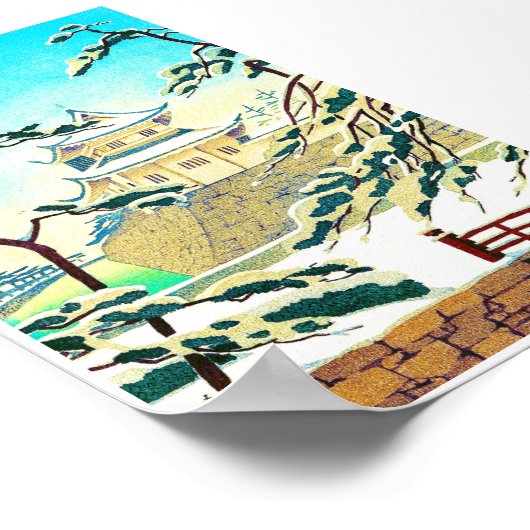 Cool oriental japanese winterkasteel poster (Hoek)