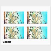 Cool oriental japanese winterkasteel rechthoekige sticker (Vel)