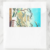 Cool oriental japanese winterkasteel rechthoekige sticker (Tas)