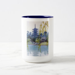 Cool oriental japanese Yoshida-meer Shrine Temple Tweekleurige Koffiemok