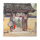 Cool oriental japans klassiek Little Templa Gate Tegeltje (Voorkant)