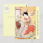 Cool oriental japans klassieker geisha lady art co briefkaart (Voorkant / Achterkant)