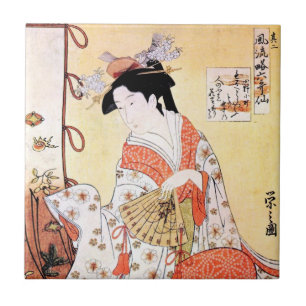 Cool oriental japans klassieker geisha lady art co tegeltje