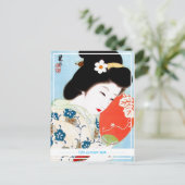 Cool oriental japans klassieker geisha lady maiko briefkaart (Staand voorkant)
