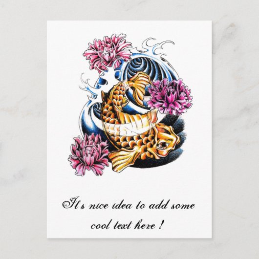 Cool Oriental Japans Lucky Koi Carp tattoo Briefkaart (Voorkant)