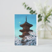 Cool oriental japans night shrine temple scène briefkaart (Staand voorkant)