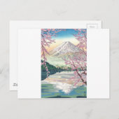 Cool Oriental Japanse Fuji Spring Cherry Tree Art Briefkaart (Voorkant / Achterkant)